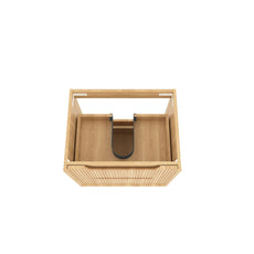 Byron Fluted Woodland Oak Wall Hung Cabinet Only 600mm Centre Bowl BYW600L - The Blue Space