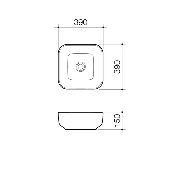 Caroma Artisan Above Counter Basin- Square 390mm by Caroma - The Blue Space