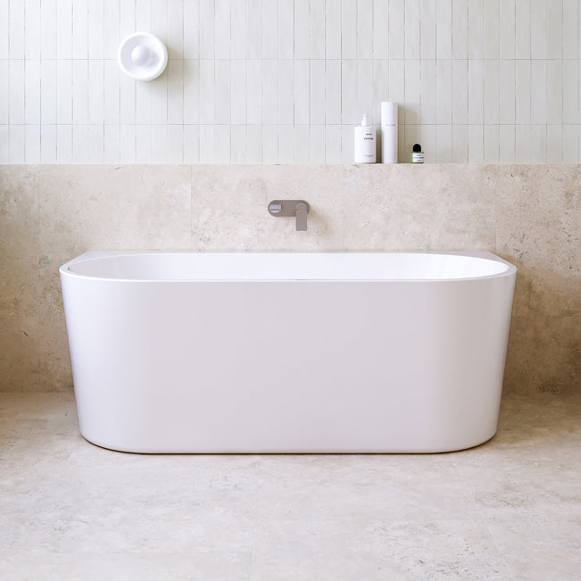 Caroma Urbane II Acrylic Back to Wall Freestanding Small Oval Bath 1400 1600 1800 - The Blue Space