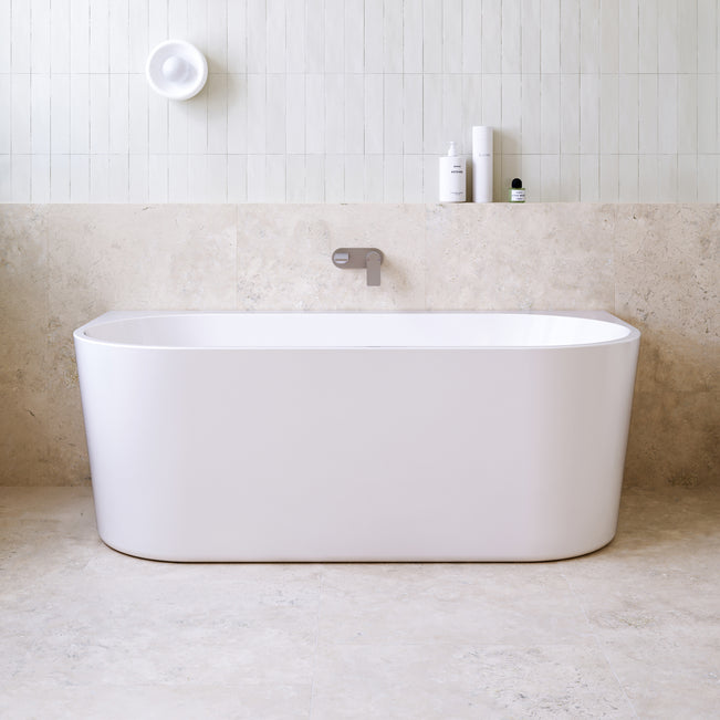 Caroma Urbane II Acrylic Back to Wall Freestanding Small Oval Bath 1400 1600 1800 - The Blue Space