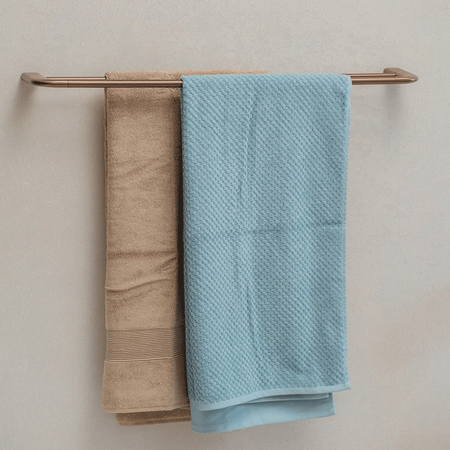 Caroma Contura II 820mm Double Towel Rail - Brushed Bronze in modern bathroom