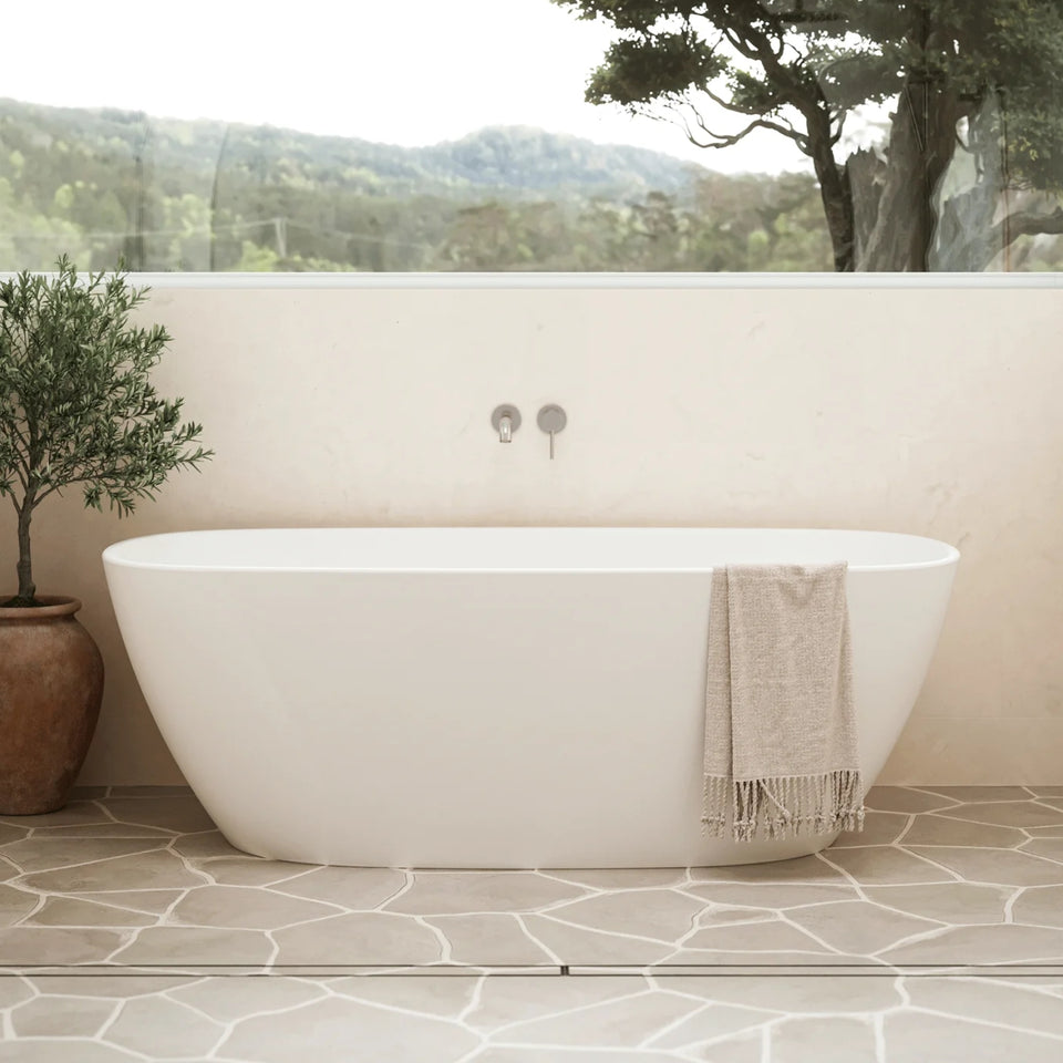 Caroma Contura II 1700mm Freestanding Bath - Matte White