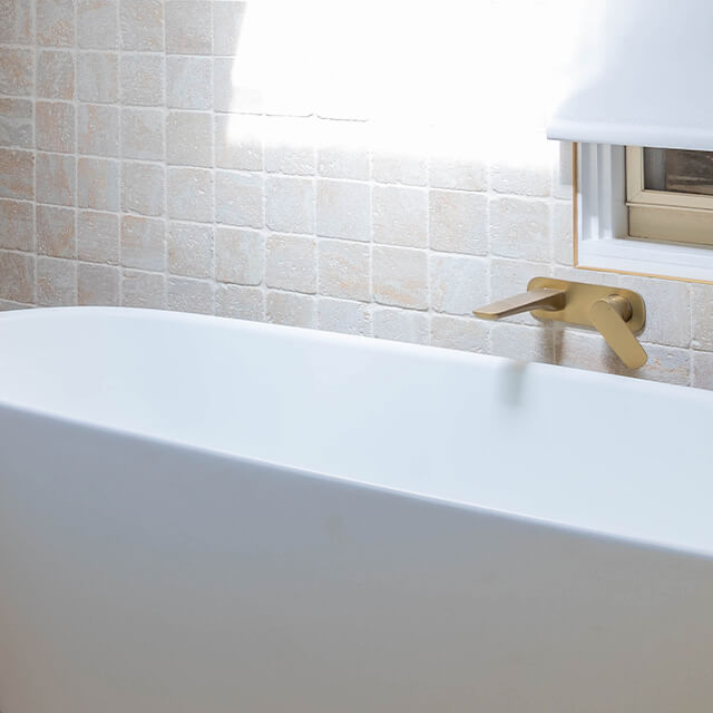 Caroma Contura II 180mm Wall Basin/Bath Mixer - Brushed Brass