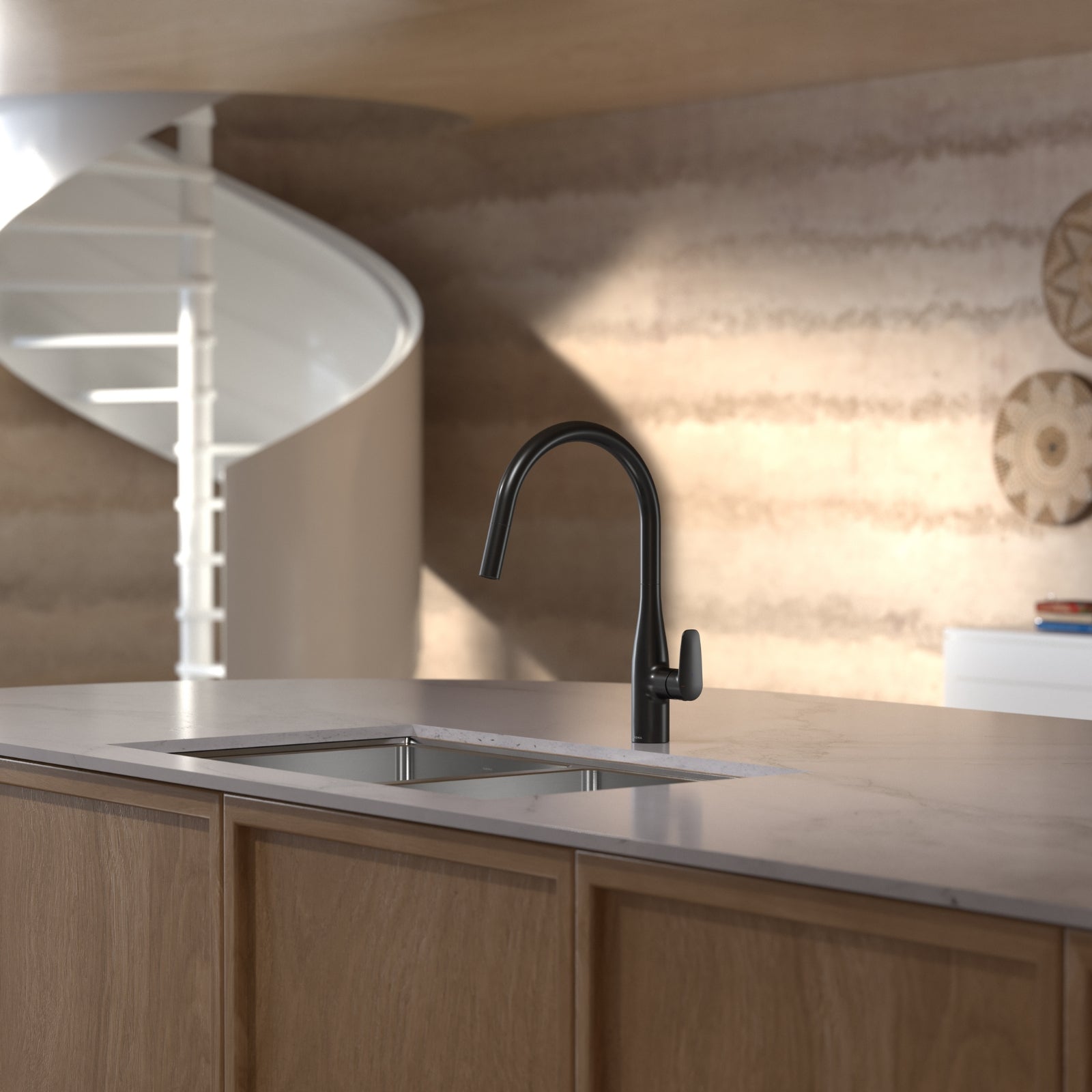 Lifestyle 4 Caroma Contura II Pull Out Sink Mixer - Black 849062B56AF - The Blue Space