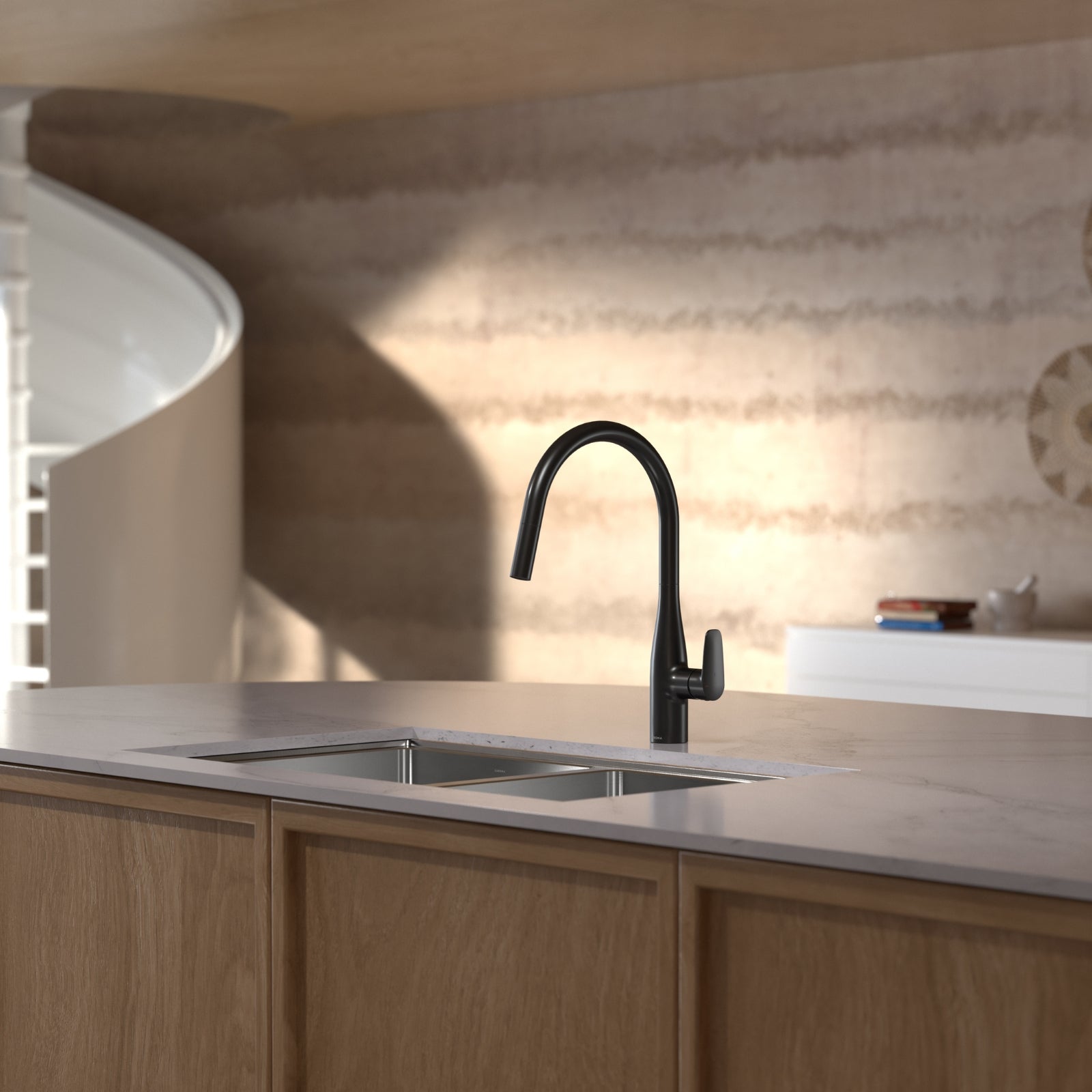Lifestyle 6 Caroma Contura II Pull Out Sink Mixer - Black 849062B56AF - The Blue Space