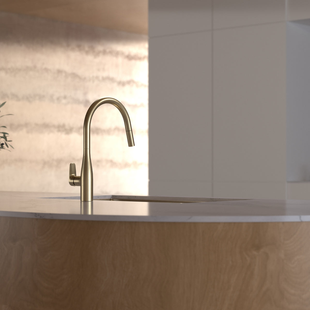 Lifestyle 5 Caroma Contura II Pull Out Sink Mixer - Brushed Brass 849062BB56AF - The Blue Space