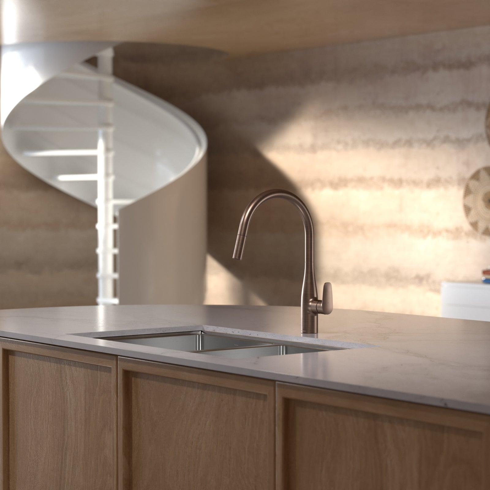 Lifestyle 4 Caroma Contura II Pull Out Sink Mixer - Brushed Bronze 849062BBZ56AF - The Blue Space