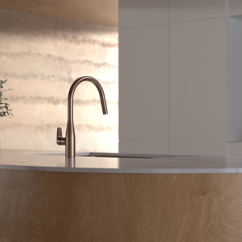 Caroma Contura II Pull Out Sink Mixer - Brushed Bronze