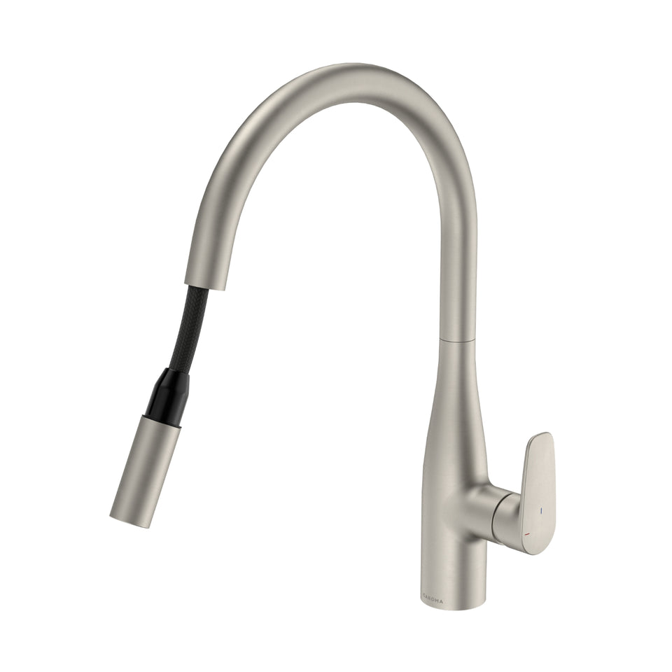 Caroma Contura II Pull Out Sink Mixer - Brushed Nickel
