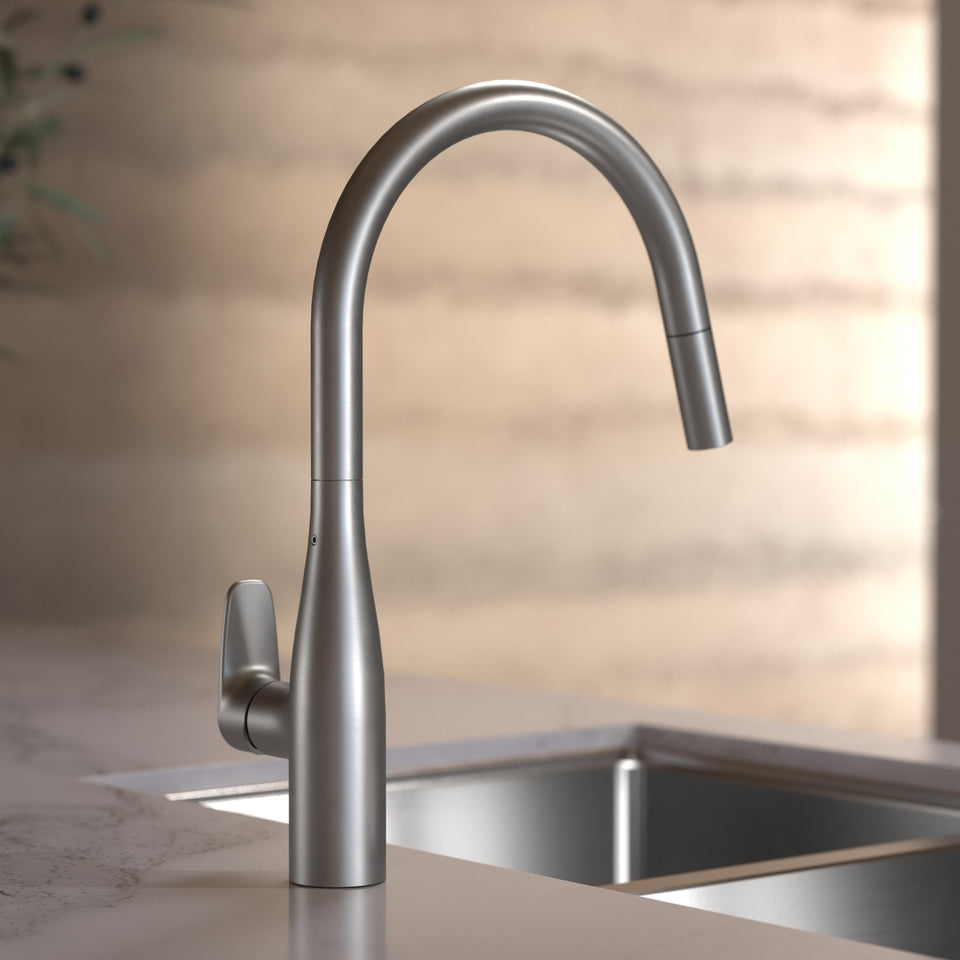 Caroma Contura II Pull Out Sink Mixer - Brushed Nickel