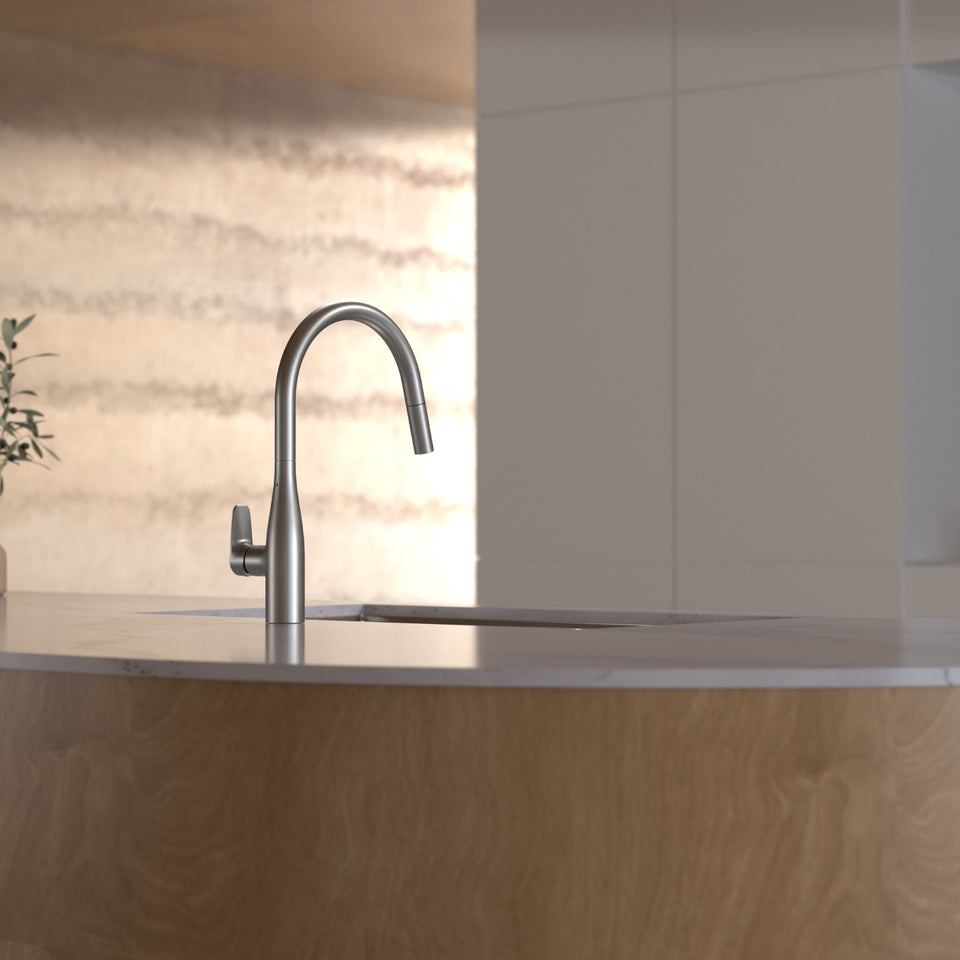 Caroma Contura II Pull Out Sink Mixer - Brushed Nickel