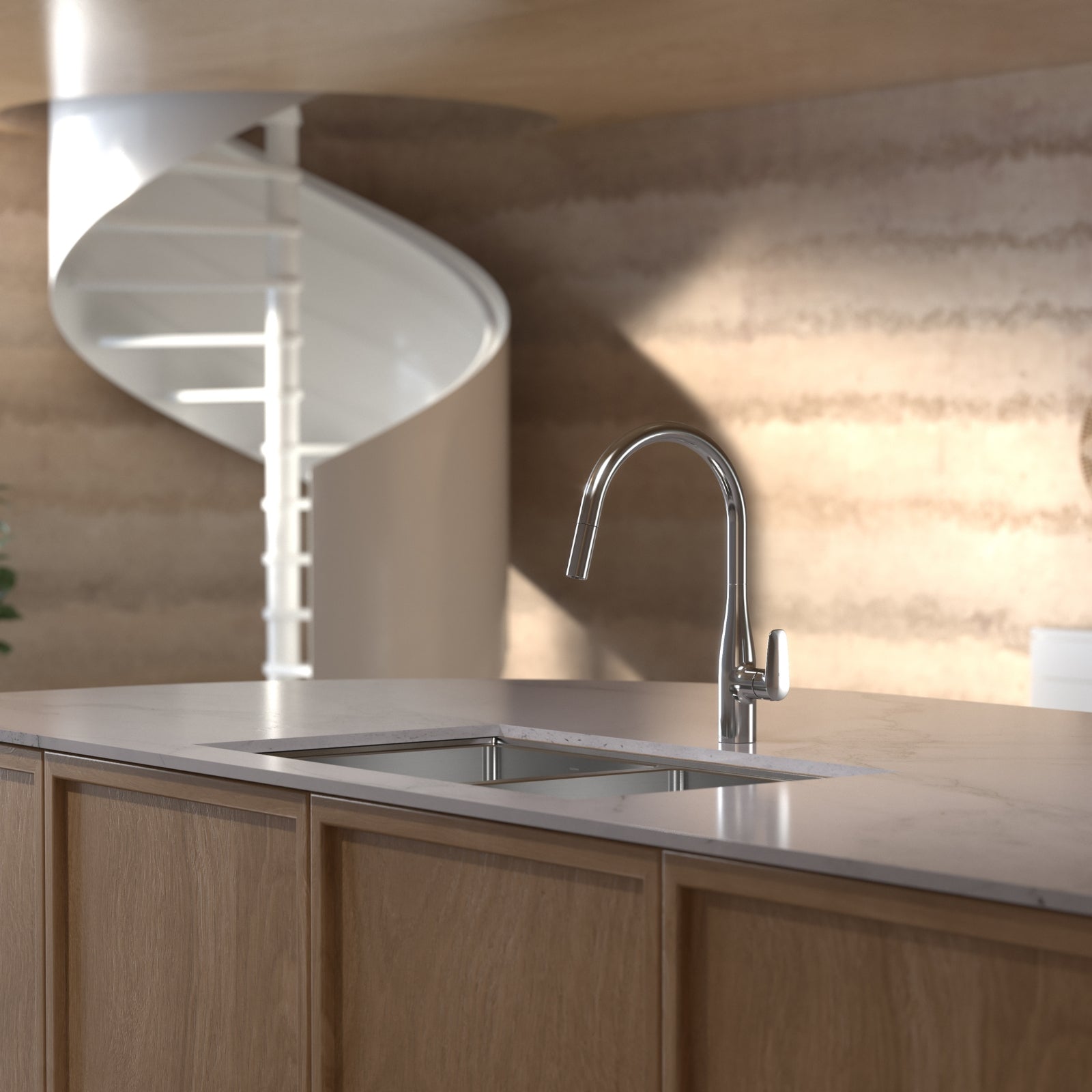 Lifestyle 4 Caroma Contura II Pull Out Sink Mixer - Chrome 849062C56AF - The Blue Space