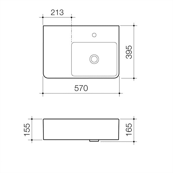 Caroma Cube Extension Wall Basin by Caroma - The Blue Space