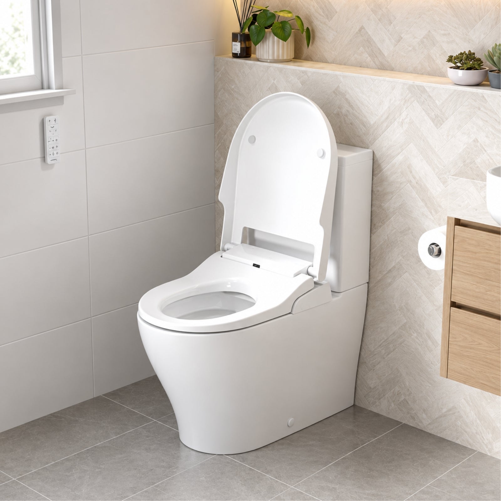 Open Caroma Electronic Bidet Seat 300070W - The Blue Space
