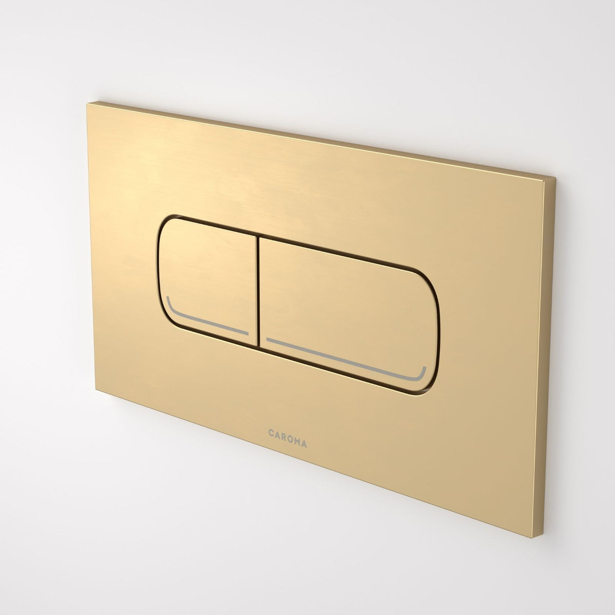 Caroma Invisi Series II® Oval Dual Flush Plate & Buttons (Metal) Brushed Brass 237078BB - The Blue Space