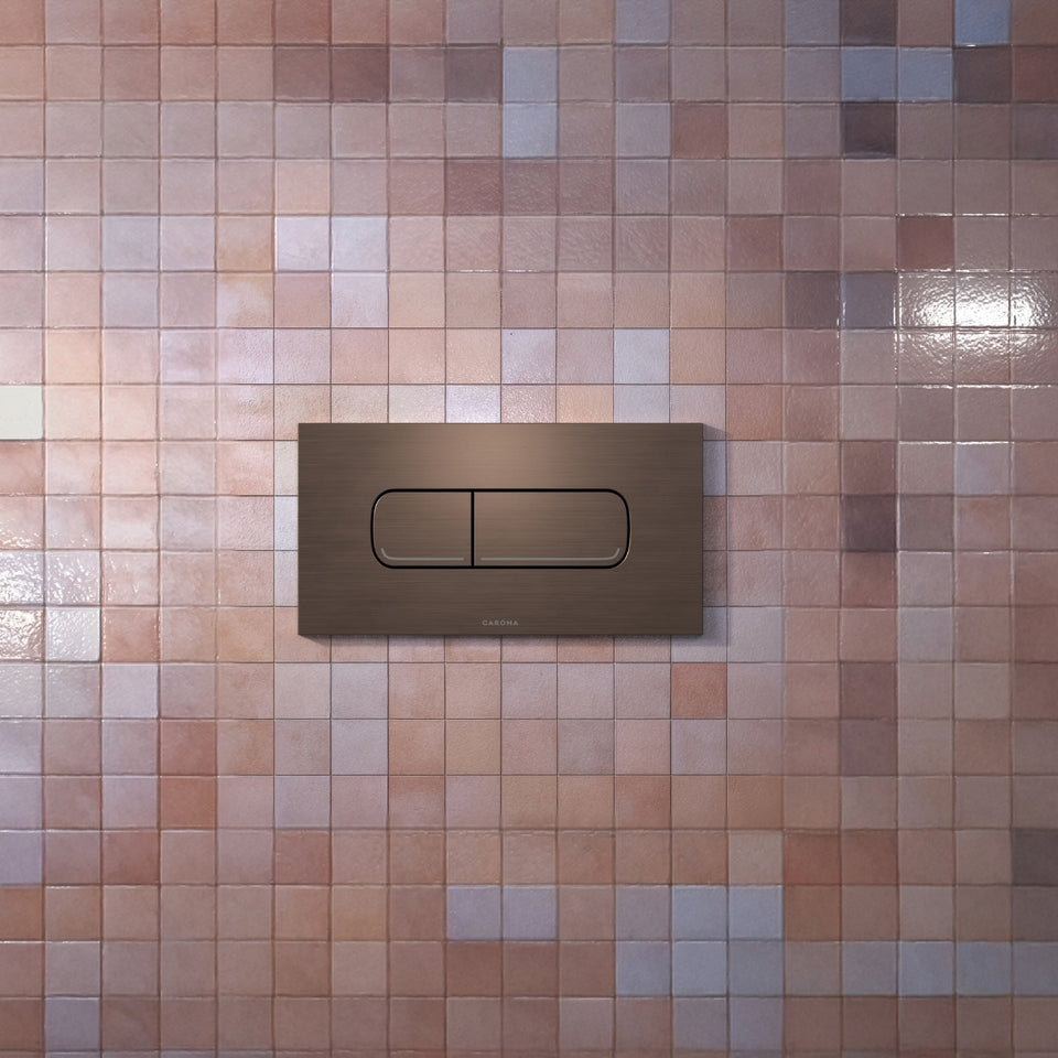Caroma Invisi Series II® Oval Dual Flush Plate & Buttons (Metal) Brushed Bronze