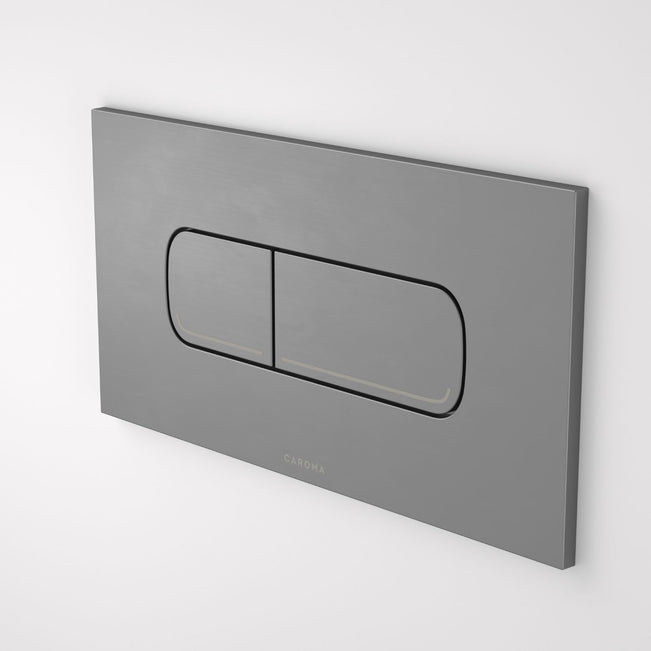Caroma Invisi Series II® Oval Dual Flush Plate & Buttons (Metal) Gunmetal 237078GM - The Blue Space