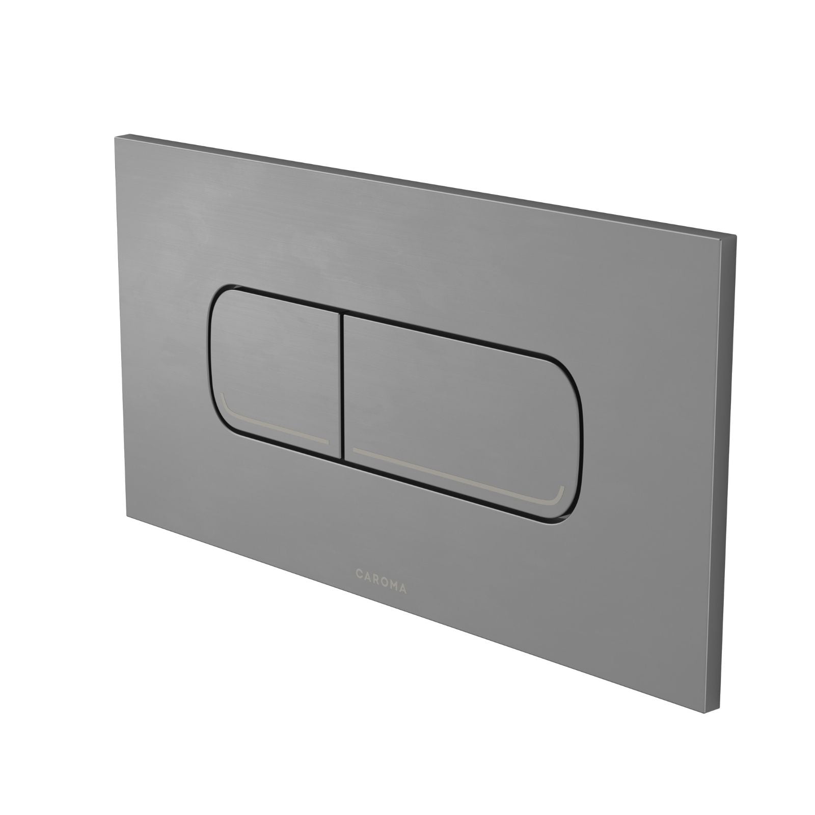 Angle Caroma Invisi Series II® Oval Dual Flush Plate & Buttons (Metal) Gunmetal 237078GM - The Blue Space