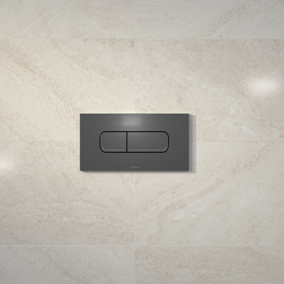 Caroma Invisi Series II® Oval Dual Flush Plate & Buttons (Metal) Gunmetal