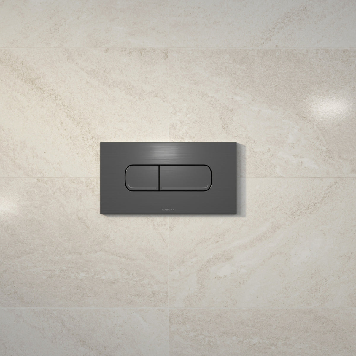 Lifestyle 1 Caroma Invisi Series II® Oval Dual Flush Plate & Buttons (Metal) Gunmetal 237078GM - The Blue Space