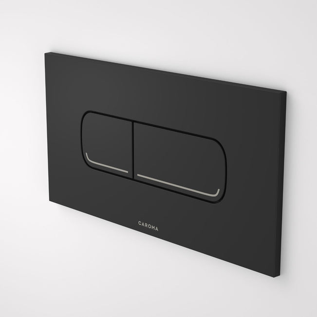 Caroma Invisi Series II® Oval Dual Flush Plate & Buttons (Metal) Matte Black 237078B - The Blue Space