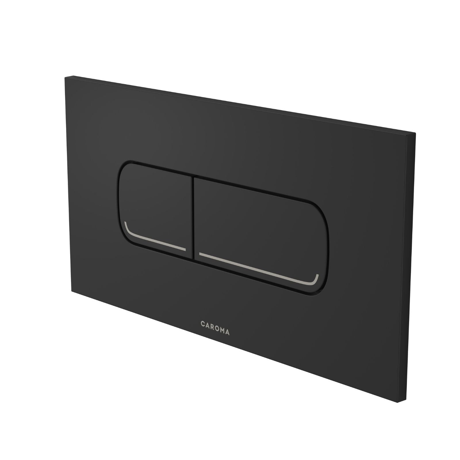 Angle Caroma Invisi Series II® Oval Dual Flush Plate & Buttons (Metal) Matte Black 237078B - The Blue Space