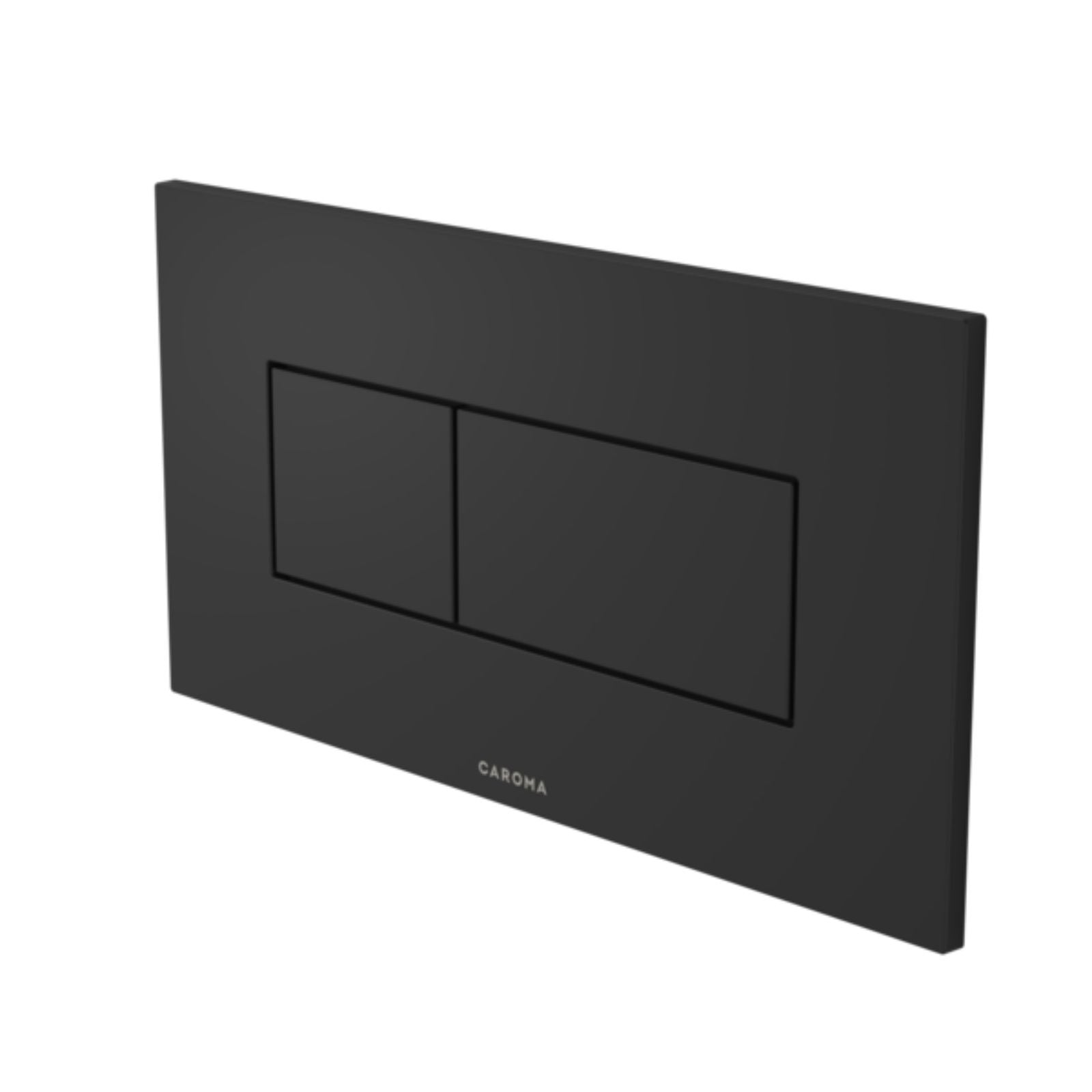Angle Caroma Invisi Series II® Rectangle Dual Flush Plate & Buttons (Metal) Matte Black 237020B - The Blue Space