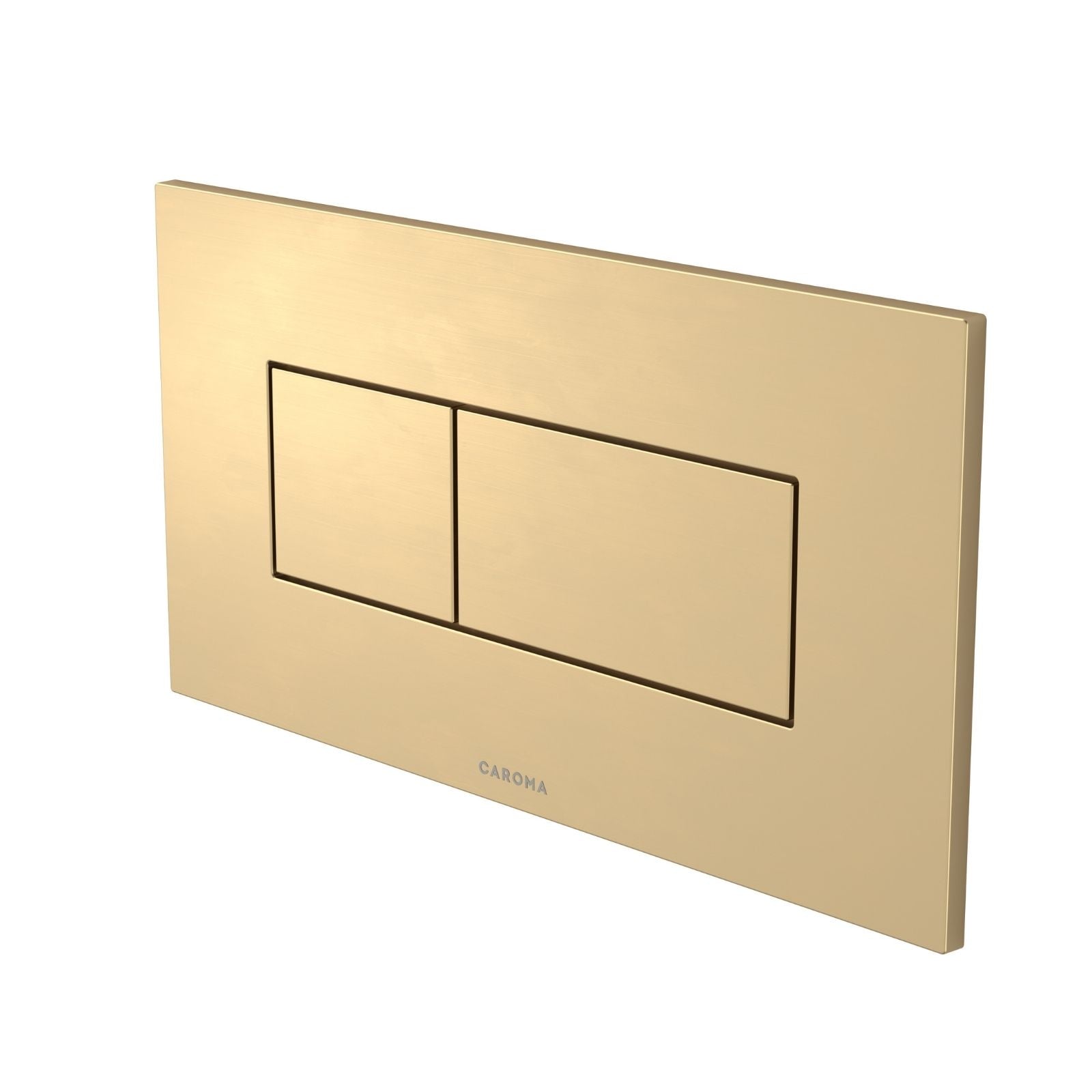 Angle Caroma Invisi Series II® Rectangle Dual Flush Plate & Buttons (Metal) Brushed Brass 237020BB - The Blue Space