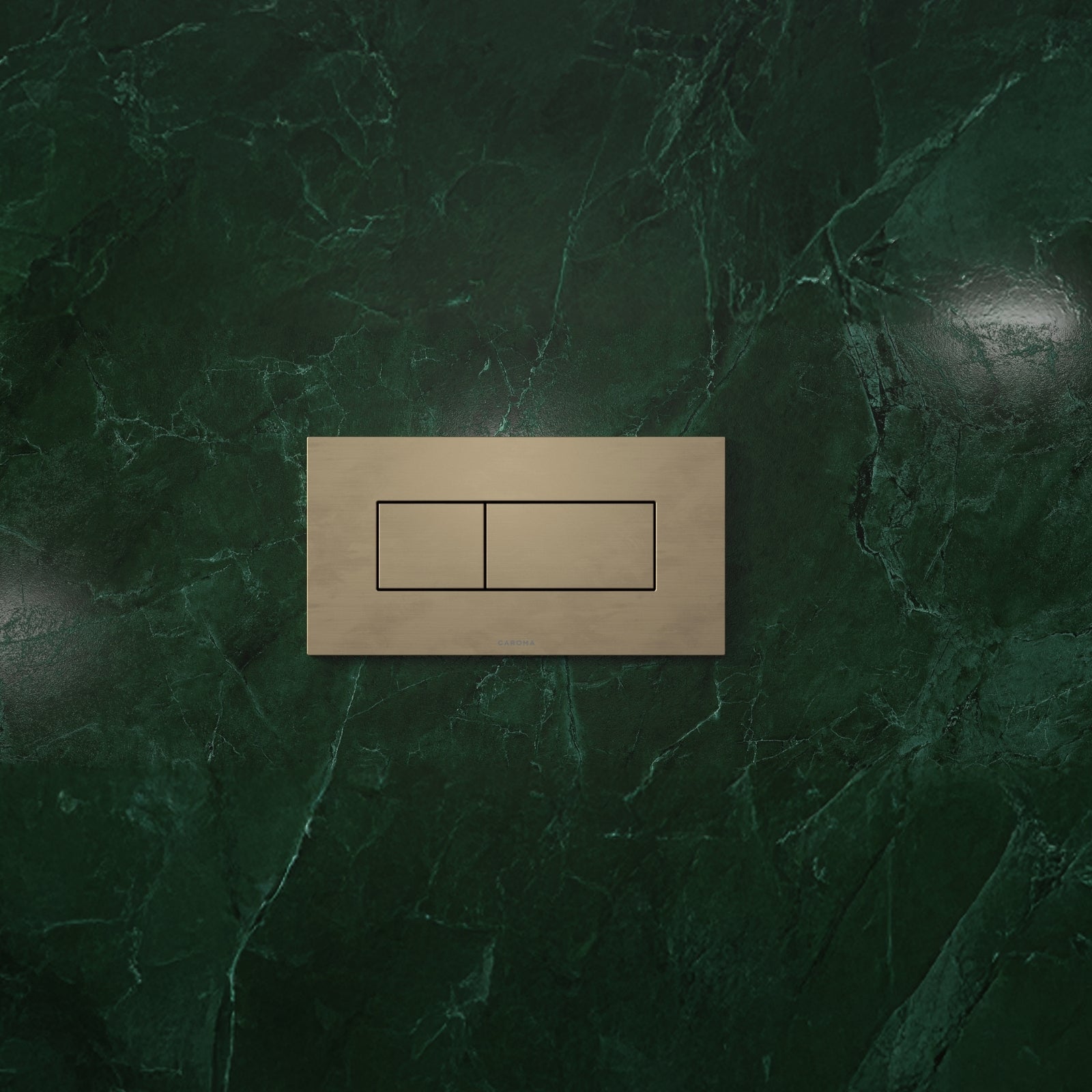 Lifestyle 1 Caroma Invisi Series II® Rectangle Dual Flush Plate & Buttons (Metal) Brushed Brass 237020BB - The Blue Space