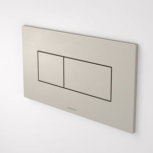 Caroma Invisi Series II® Rectangle Dual Flush Plate & Buttons (Metal) Brushed Nickel
