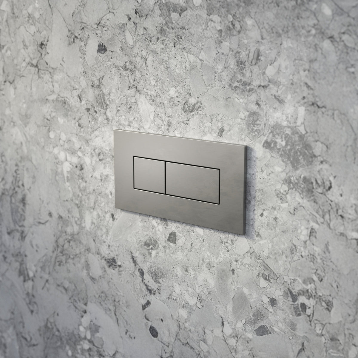 Lifestyle 1 Caroma Invisi Series II® Rectangle Dual Flush Plate & Buttons (Metal) Brushed Nickel 237020BN - The Blue Space