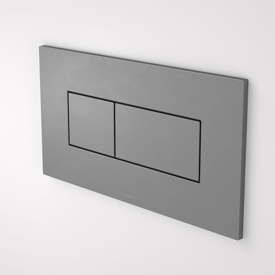 Caroma Invisi Series II® Rectangle Dual Flush Plate & Buttons (Metal) Gunmetal