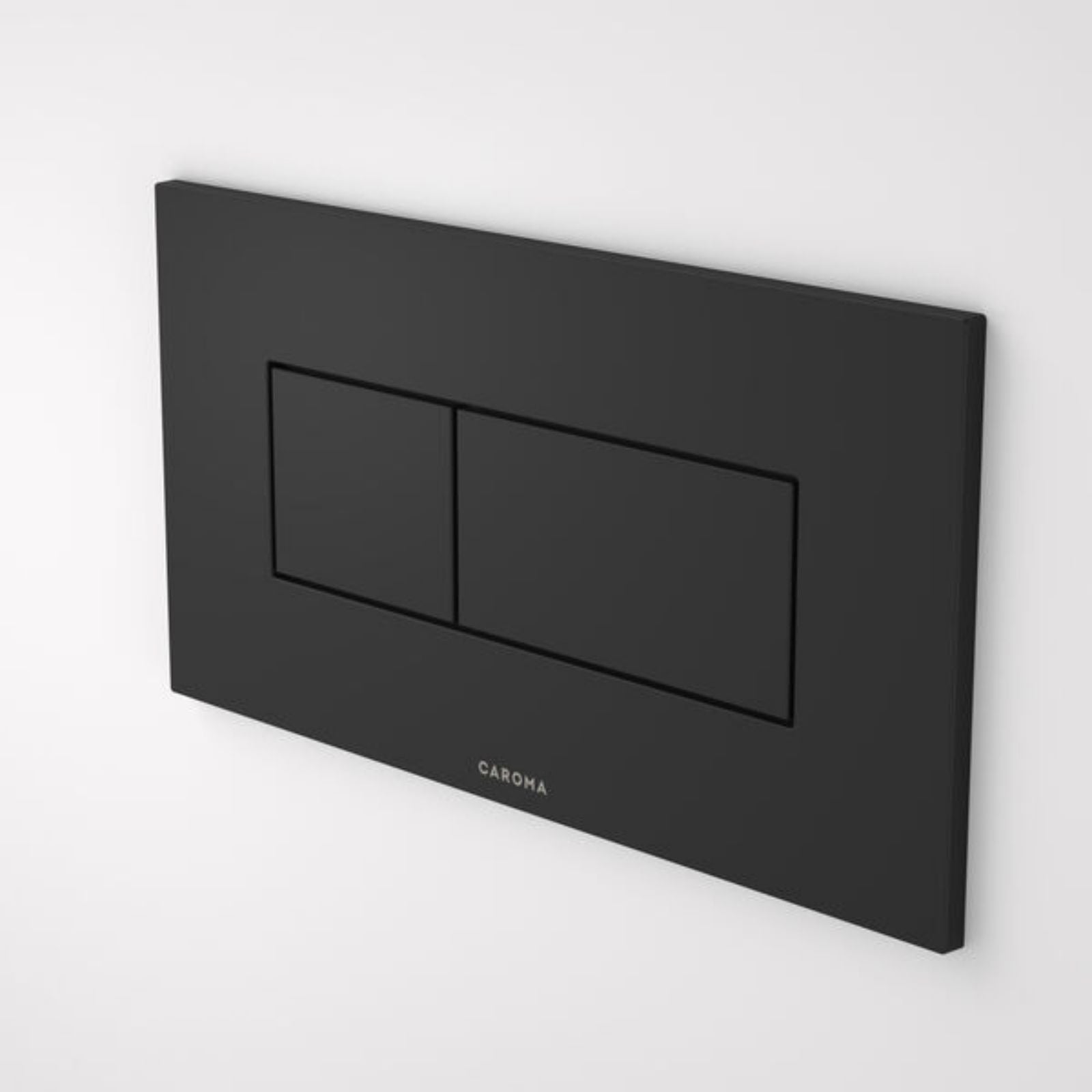 Caroma Invisi Series II® Rectangle Dual Flush Plate & Buttons (Metal) Matte Black 237020B - The Blue Space
