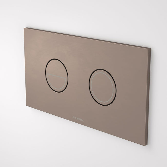 Caroma Invisi Series II® Round Dual Flush Plate & Buttons (Metal) - Brushed Bronze 237088BBZ - The Blue Space