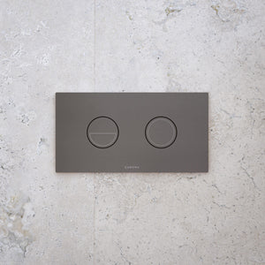 Caroma Invisi Series II Round Dual Flush Metal Plate & Buttons Gunmetal