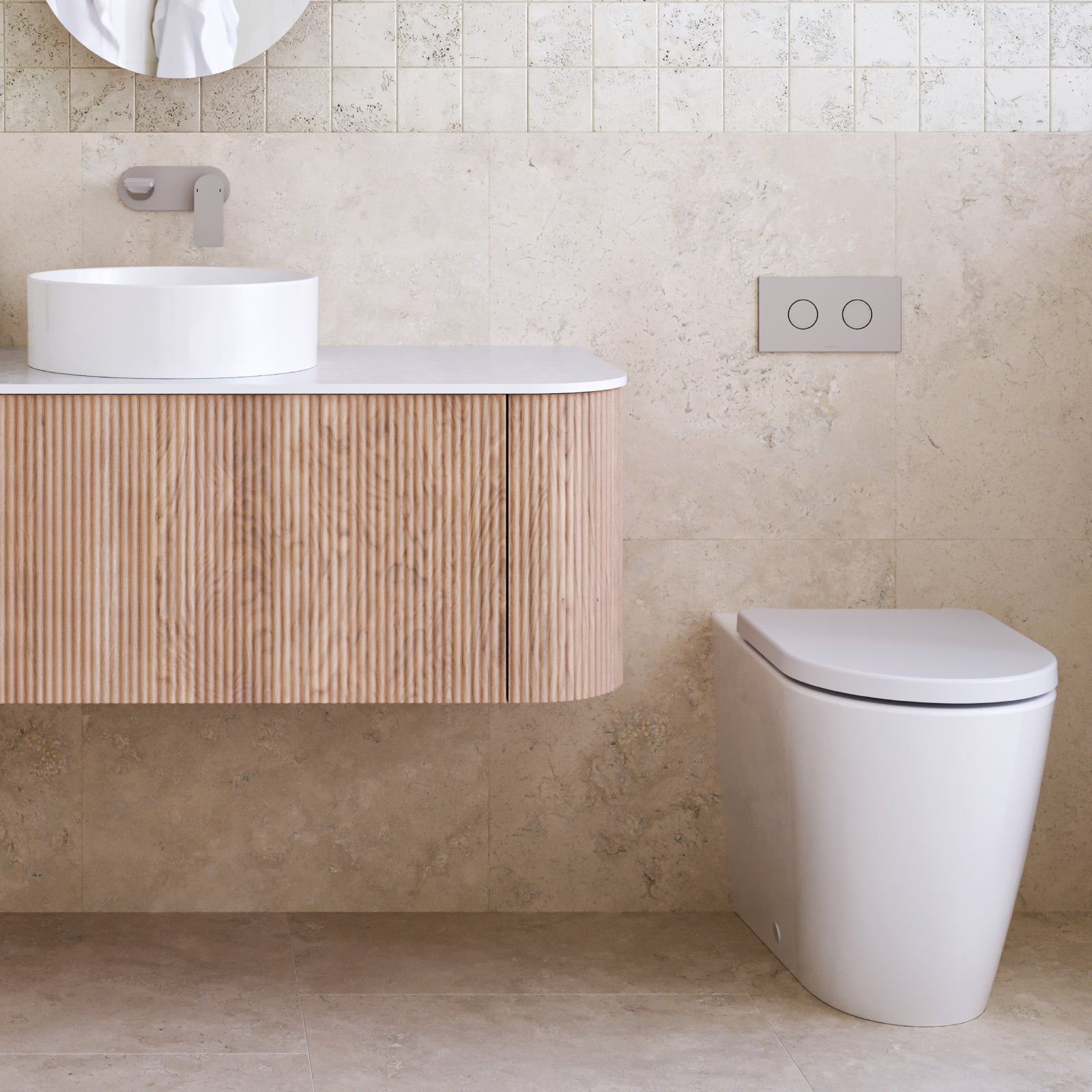 Caroma Invisi Series II Round Dual Flush Plate Buttons | The Blue Space