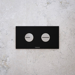 Caroma Invisi Series II Round Dual Flush Plate & Buttons - Black