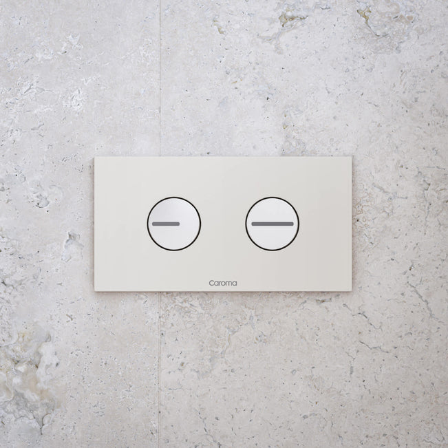 Caroma Invisi Series II Round Dual Flush Plate Buttons | The Blue Space