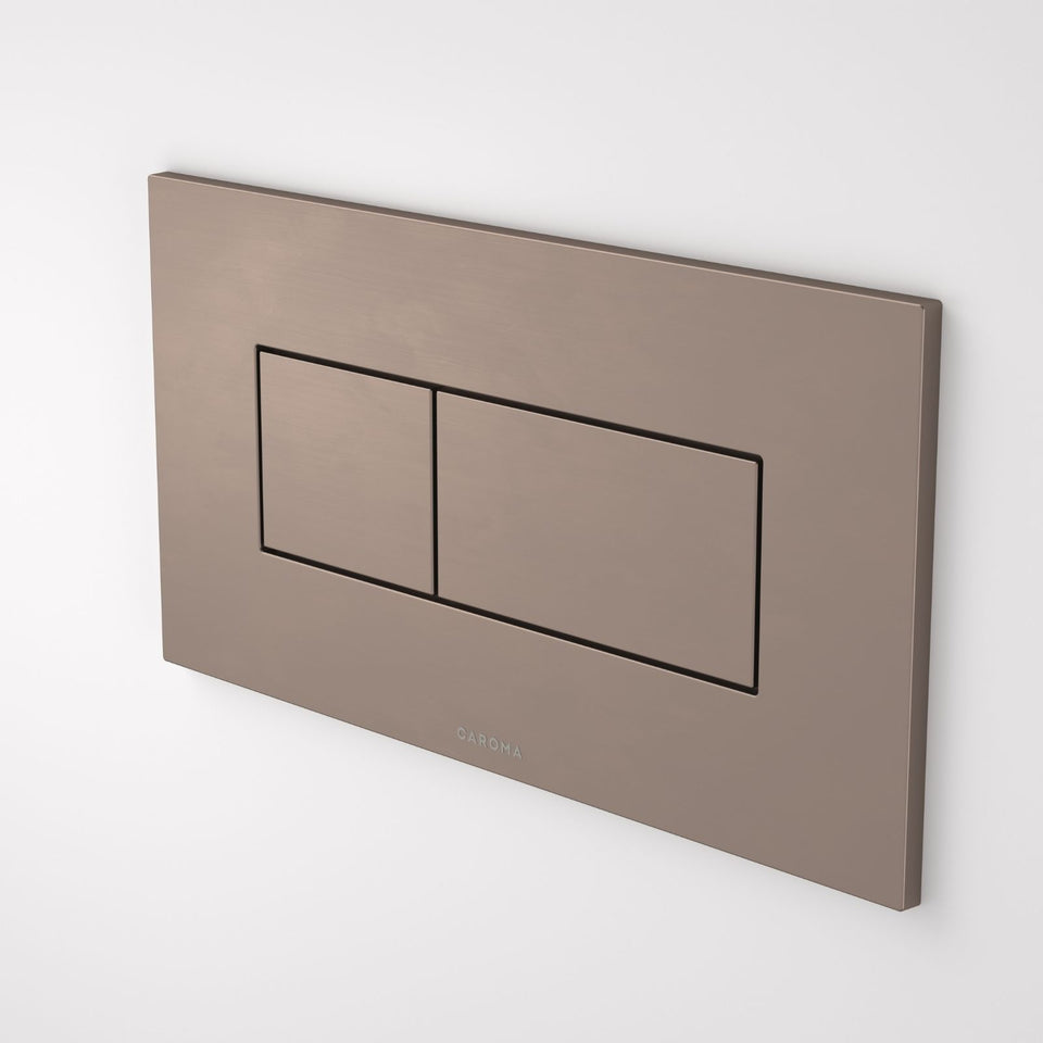 Caroma Invisi Series II® Rectangle Dual Flush Plate & Buttons (Metal) Brushed Bronze