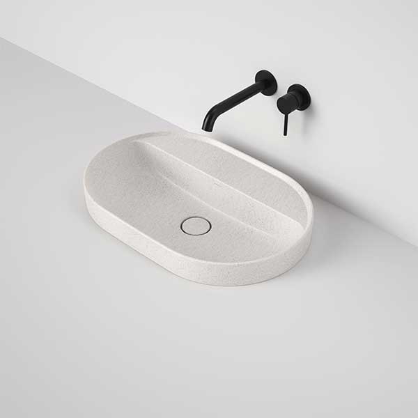 Caroma Liano II 600mm Pill Inset Basin with Tap Landing (0 Tap Hole) – Matte Speckled