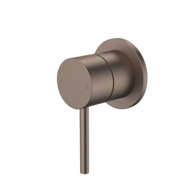 Angle Caroma Liano II Bath/Shower Mixer - Round Cover Plate - Brushed Bronze 96360BBZ - The Blue Space