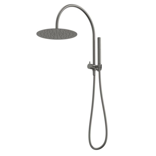 Angle Caroma Liano II Compact Twin Shower with Overhead - Gunmetal 96472GM33A - The Blue Space