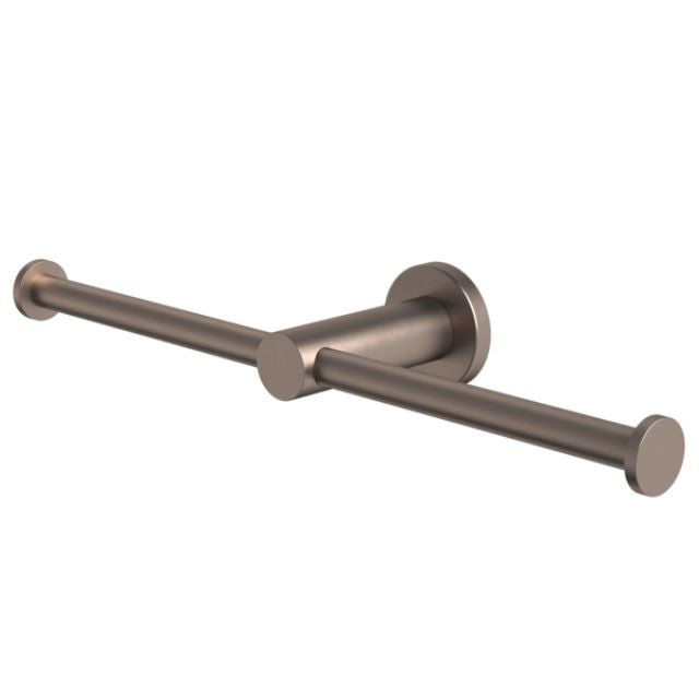 Angle Caroma Liano II Double Toilet Roll Holder - Brushed Bronze 96442BBZ - The Blue Space