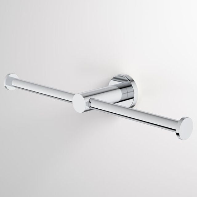 Caroma Liano II Double Toilet Roll Holder - Chrome 96442C - The Blue Space