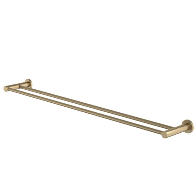 Angle Caroma Liano II Double Towel Rail 840mm - Brushed Brass 96448BB - The Blue Space
