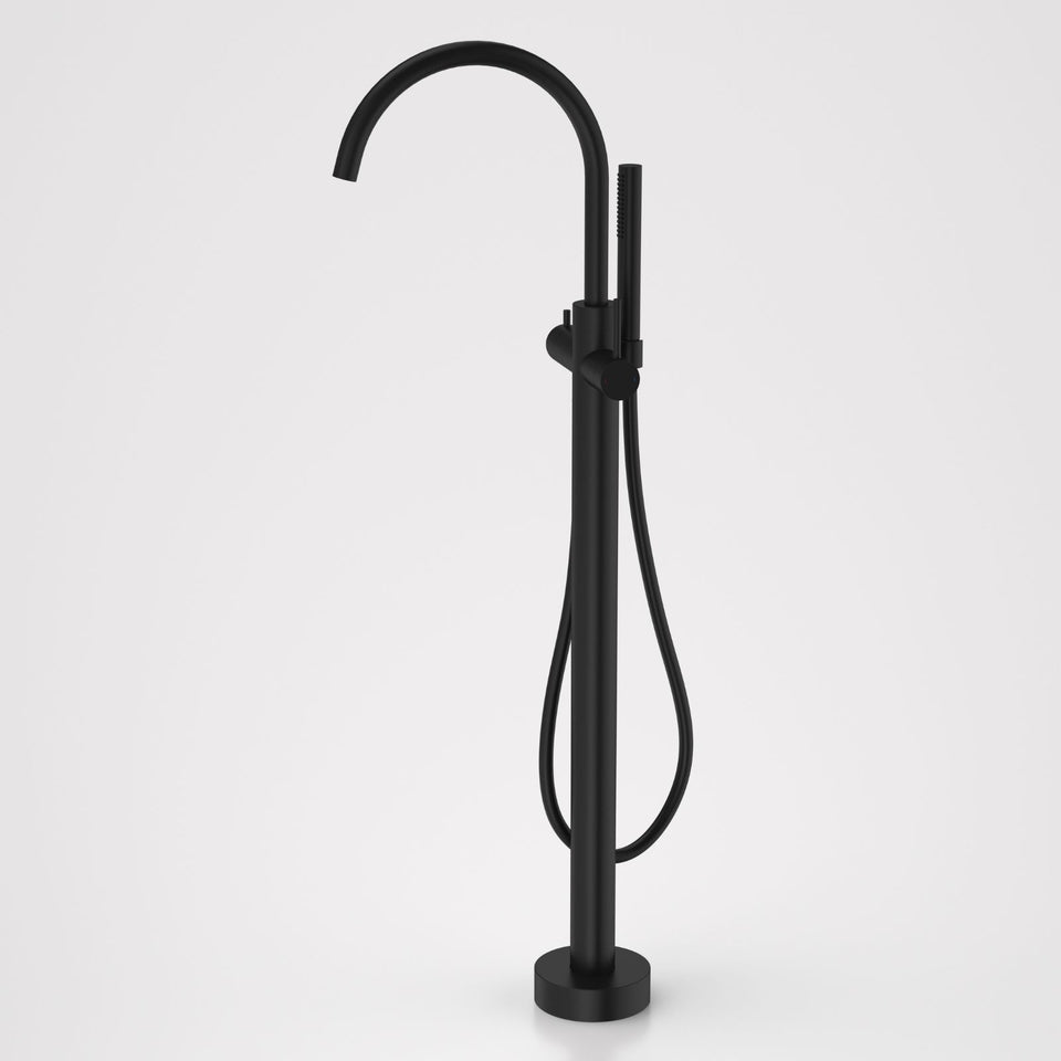 Caroma Liano II Freestanding Bath Filler with Hand Shower Black - Full Kit