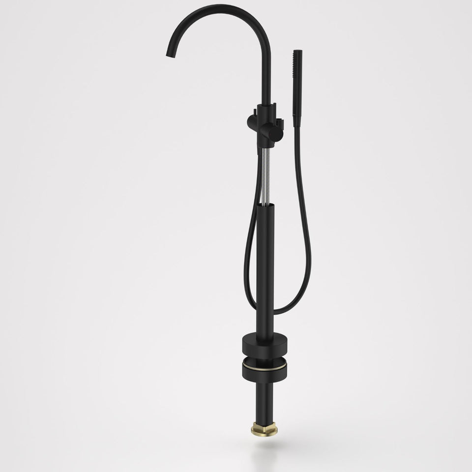 Caroma Liano II Freestanding Bath Filler with Hand Shower Black - Trim Kit