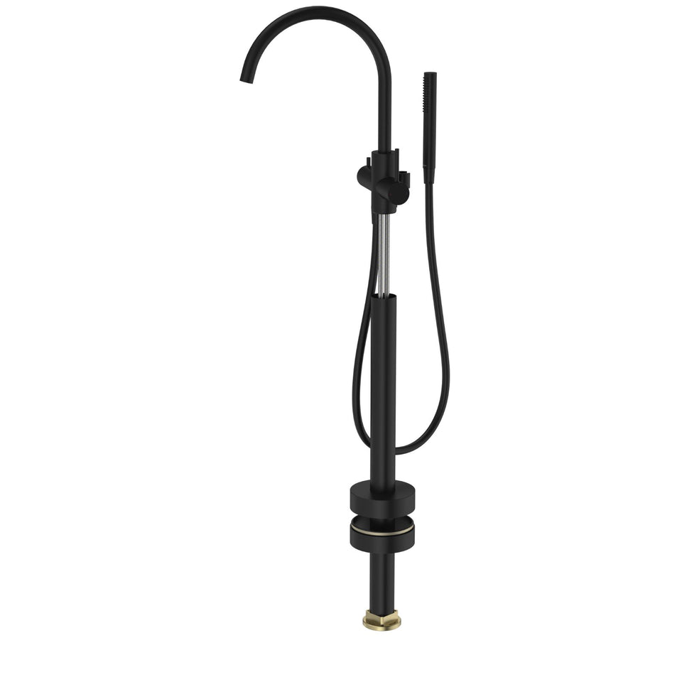 Caroma Liano II Freestanding Bath Filler with Hand Shower Black - Trim Kit