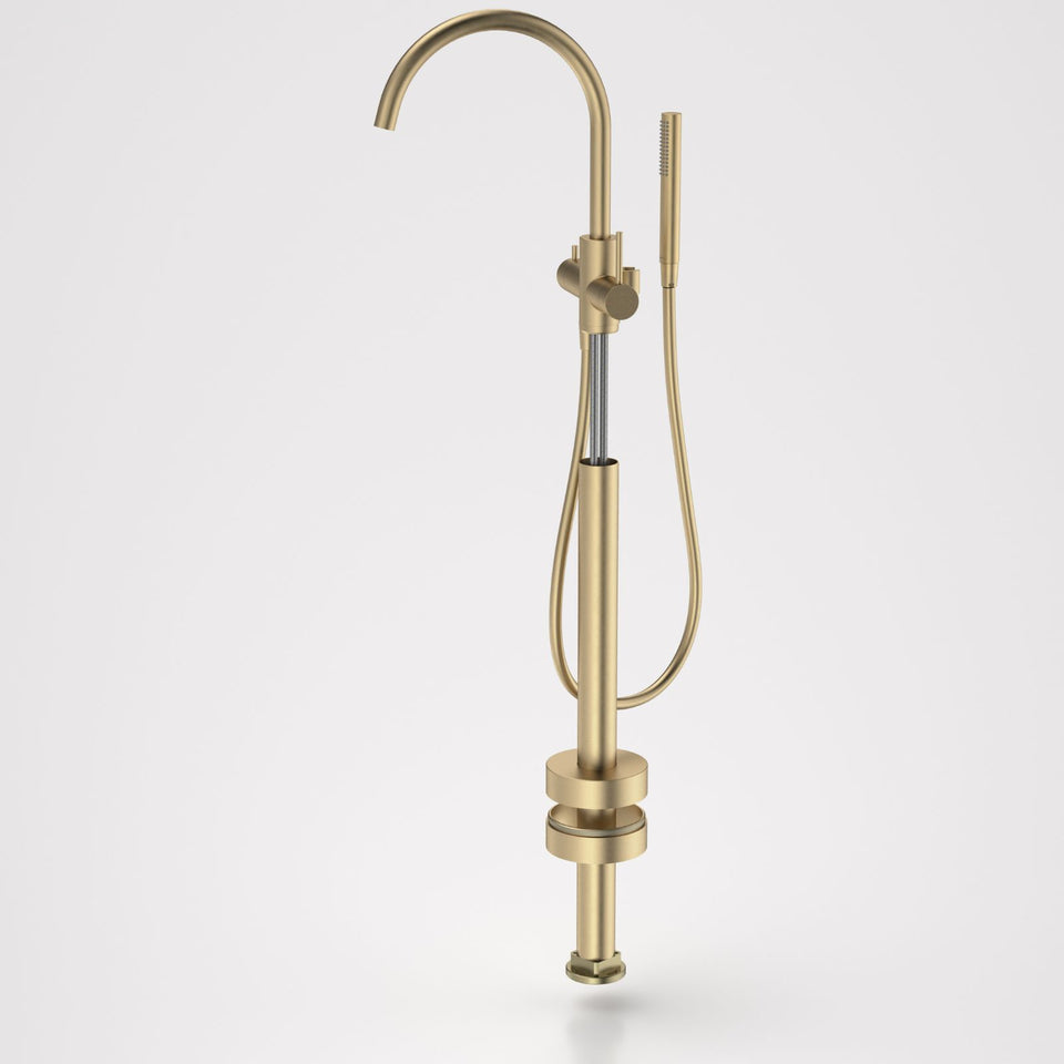 Caroma Liano II Freestanding Bath Filler with Hand Shower Brushed Brass - Trim Kit