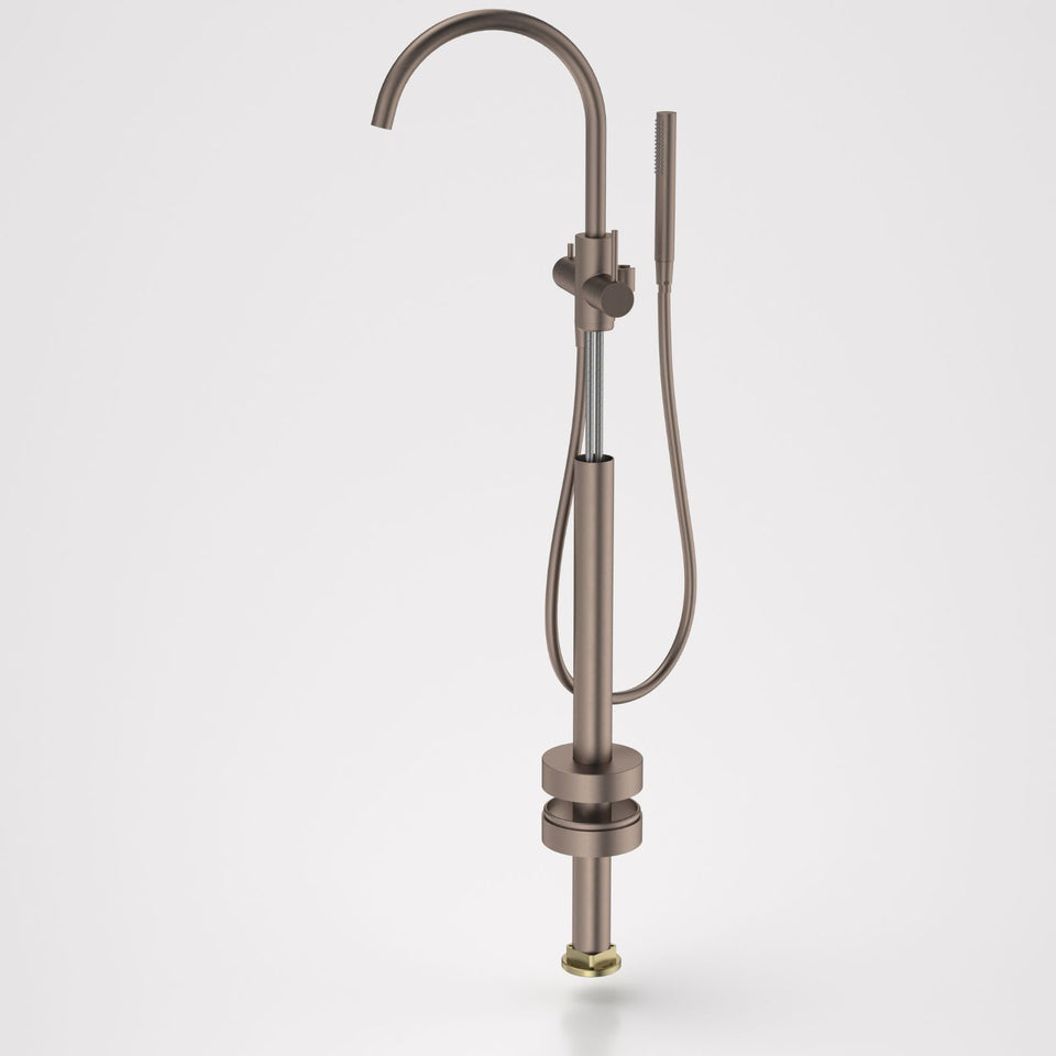 Caroma Liano II Freestanding Bath Filler with Hand Shower Brushed Bronze - Trim Kit